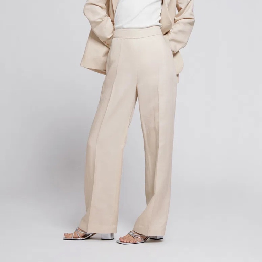 & Other Stories Wide Cut Linen Trousers - Picture 2 of 6